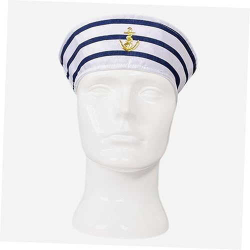 Miniatura 7 de Sombrero de capitán para hombres y mujeres y sombrero de marinero a rayas, accesorio de cosplay para fiestas en barcos, escenarios y eventos