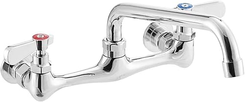 Grifo de fregadero comercial con centro de 8 pulgadas y boquilla giratoria (8 pulgadas)