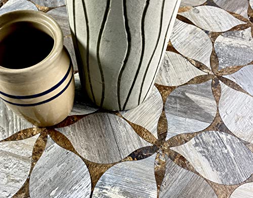 Abolos Versatile Luxury 10X13 Vinyl Flower Peel & Stick Wall & Floor Tile (Multifinish Wood & Agate) #TOP6