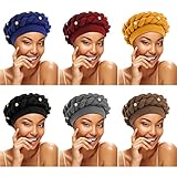 6 Pcs African Women Turban Caps Beanie Pre Tied Turbans Twist Braid Headwraps Headscarf for Black Women Girl Chemo Cancer Cap(Classic Color)