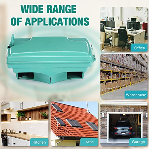 Qualirey 6 Pack Rat Bait Stations With 6 Keys Reusable Mouse Bait Stations Heavy Duty Bait Boxes For Rodents Outdoor Mouse Poison Holder Green Large Station Traps For Mice Pests, Bait Not Included #TOP6