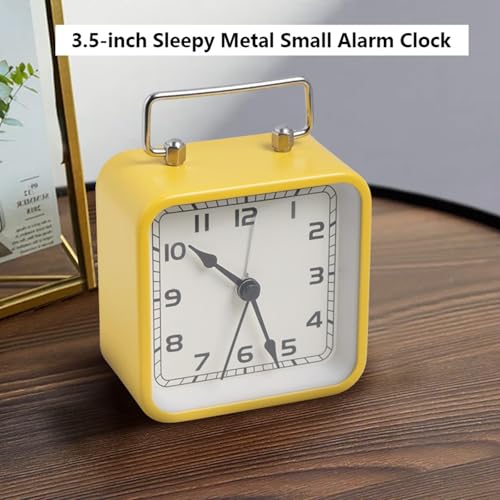 Reloj despertador mesilla azul analógico con segundero continuo silencioso 6