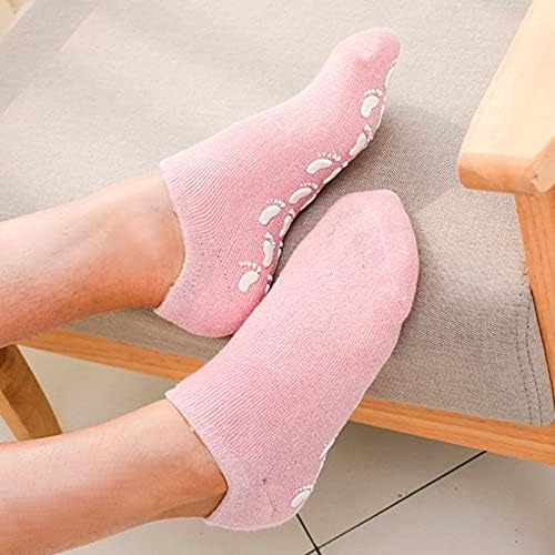 2 Pairs Moisturizing Gel Socks,Moisturizing Socks with Spa Gel for Moisturizing Vitamin and Essential Oils Infused, Gel Socks for Women Repair Dry Cracked Skins Softens Feet (Purple & Pink)