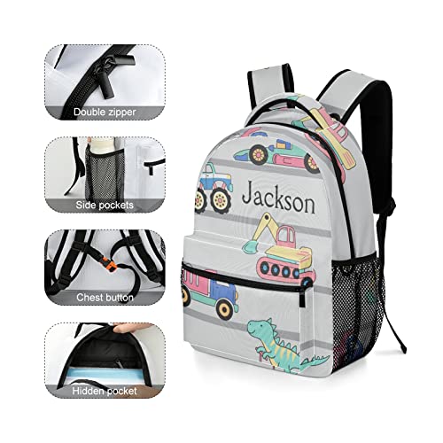 Cute Dinosaur Custom Kids Backpack, Personalized Student School Bags for Boys & Girls, Bookbags for Travel3