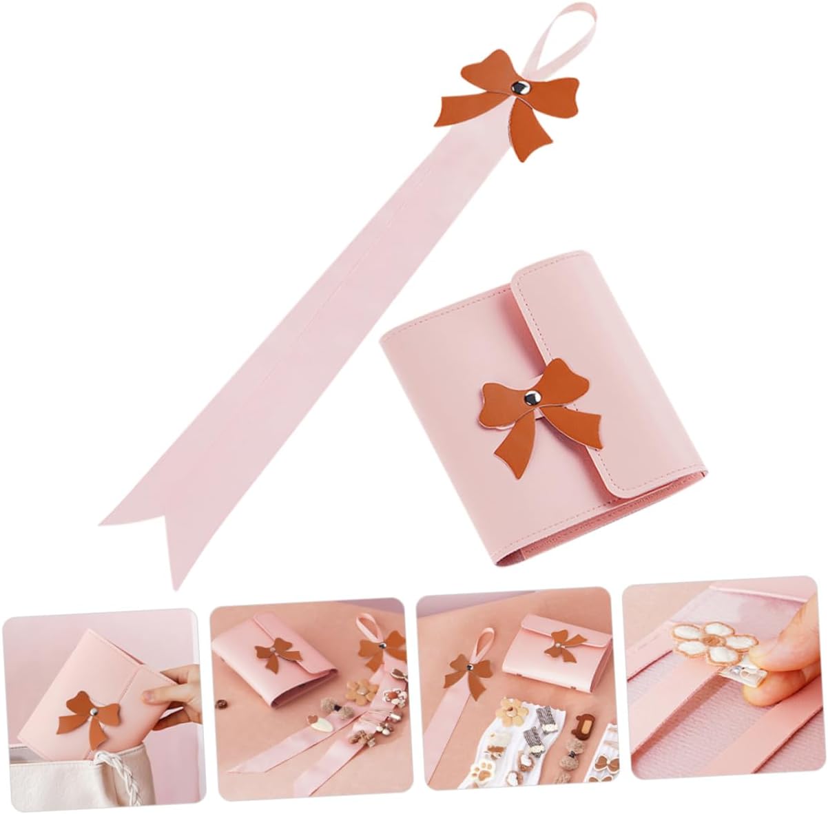Didiseaon 1set Hair Accessories Organizer Wall Hanging Bow Holder for Girls Hair Bow Storage Rack for Headbands Clips Cute Pu Design for Room Decor and Easy Access