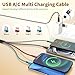 Travel 4 in 2 Multi Charging Cable, USB A/C Charging cords with Dual Type-C/Lightning/Micro USB, Universal iPhone Charger Cord for iPhone Series/Androids/Tablets, Multi Charger Cable (2Pack, 5FT)