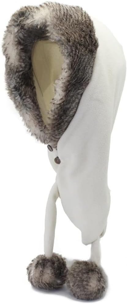 Winter Warm Ball Cap Girls Cute Ear Protection Hat Thickened Faux Lamb Wool Ski