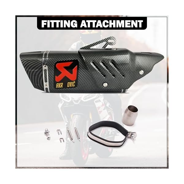 OBEROI'S TRADERS Universal Racing Sports Bikes Silencer/Exhaust Muffler Pipe with Carbon Fiber Plate Slip-on Exhaust System for Motorcycle and Scooties (CARBON)