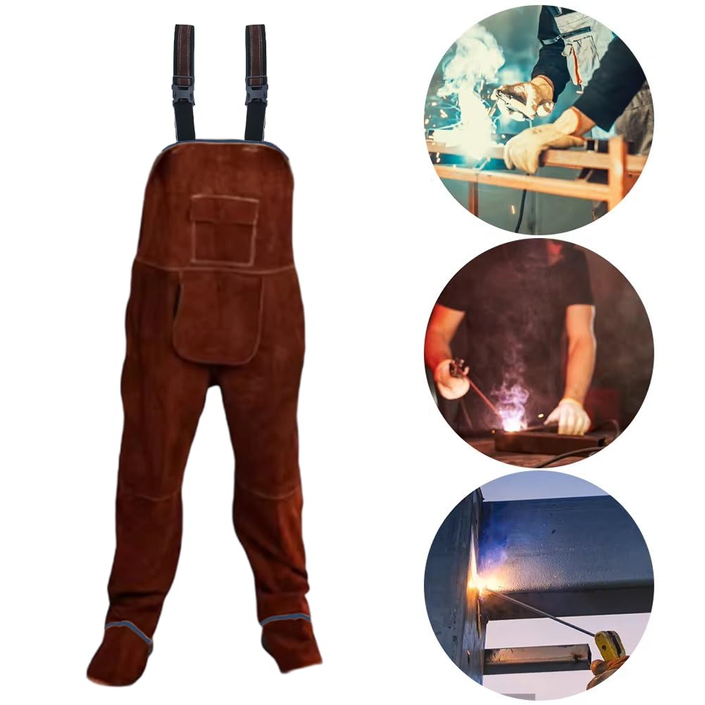 Hrippy Peto De Soldadura Impermeable con Tirantes, Ropa De Trabajo Resistente Desgaste para Hombre, Ideal para Soldadores, Herreros Y Obreros.