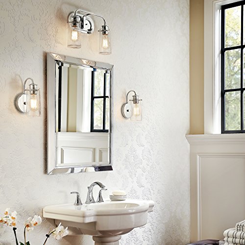 Kichler Braelyn 9.5" 1 Light Wall Sconce With Clear Seeded Glass Chrome #TOP2