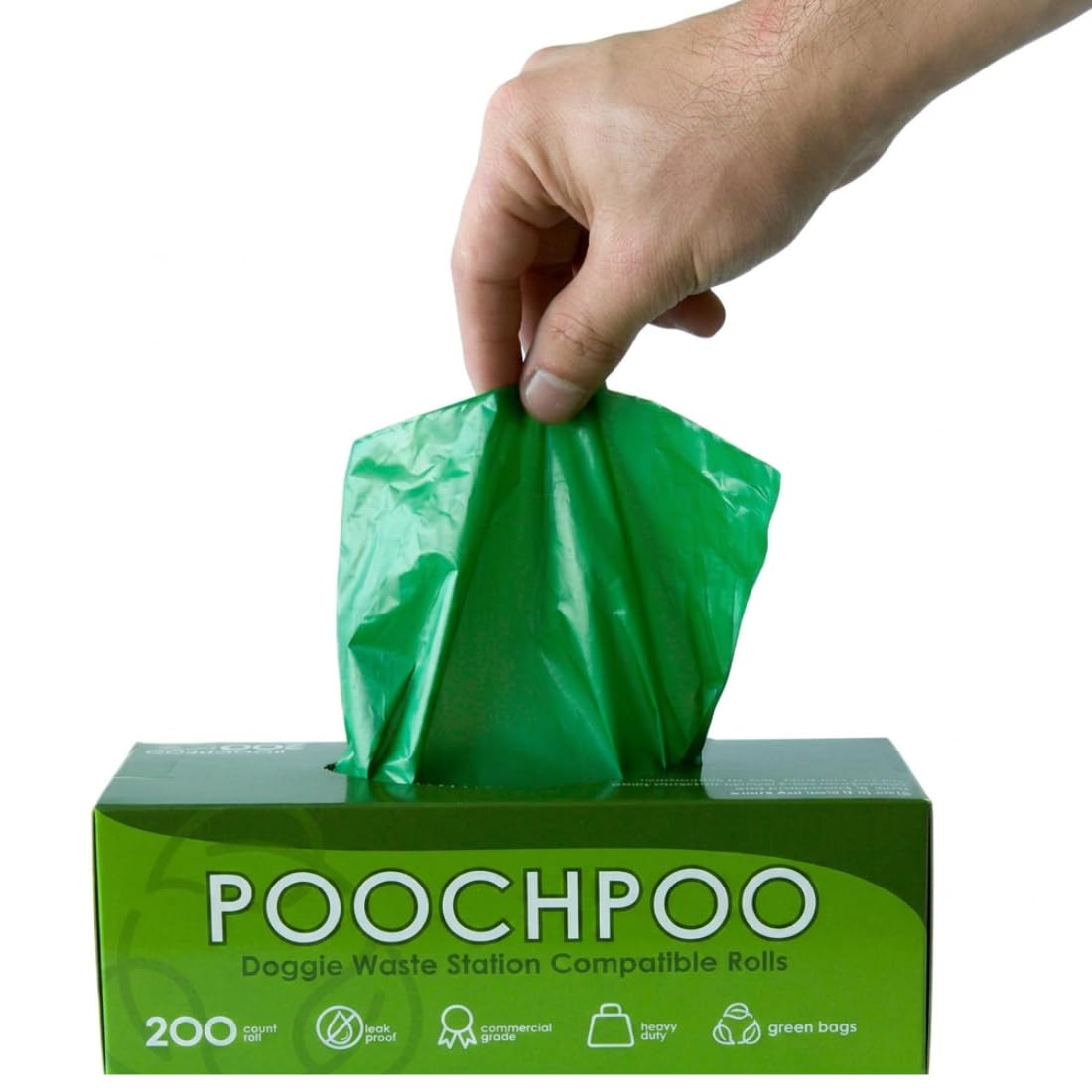 Caja de 2000 unidades Eco-Green Estación de residuos para mascotas, 200 bolsas en rollo (10 rollos) – Bolsas a granel para excrementos de perros – Bolsas de estación de basura para perros –