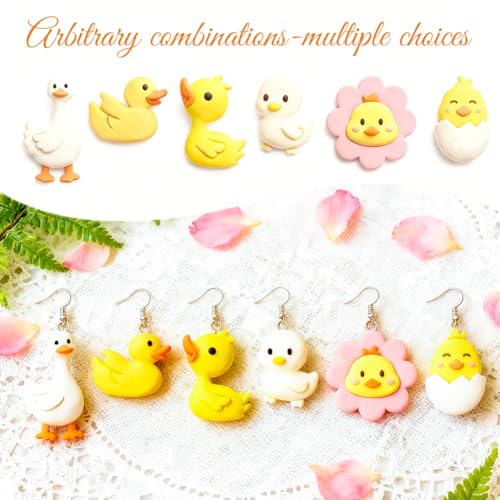 Image of ORIGACH 21 Pcs Duck Polymer Clay Cutters Set | Duck Heart Bow Shape Clay Cutters for Polymer Clay Jewelry Earrings with a Clear Storage Box