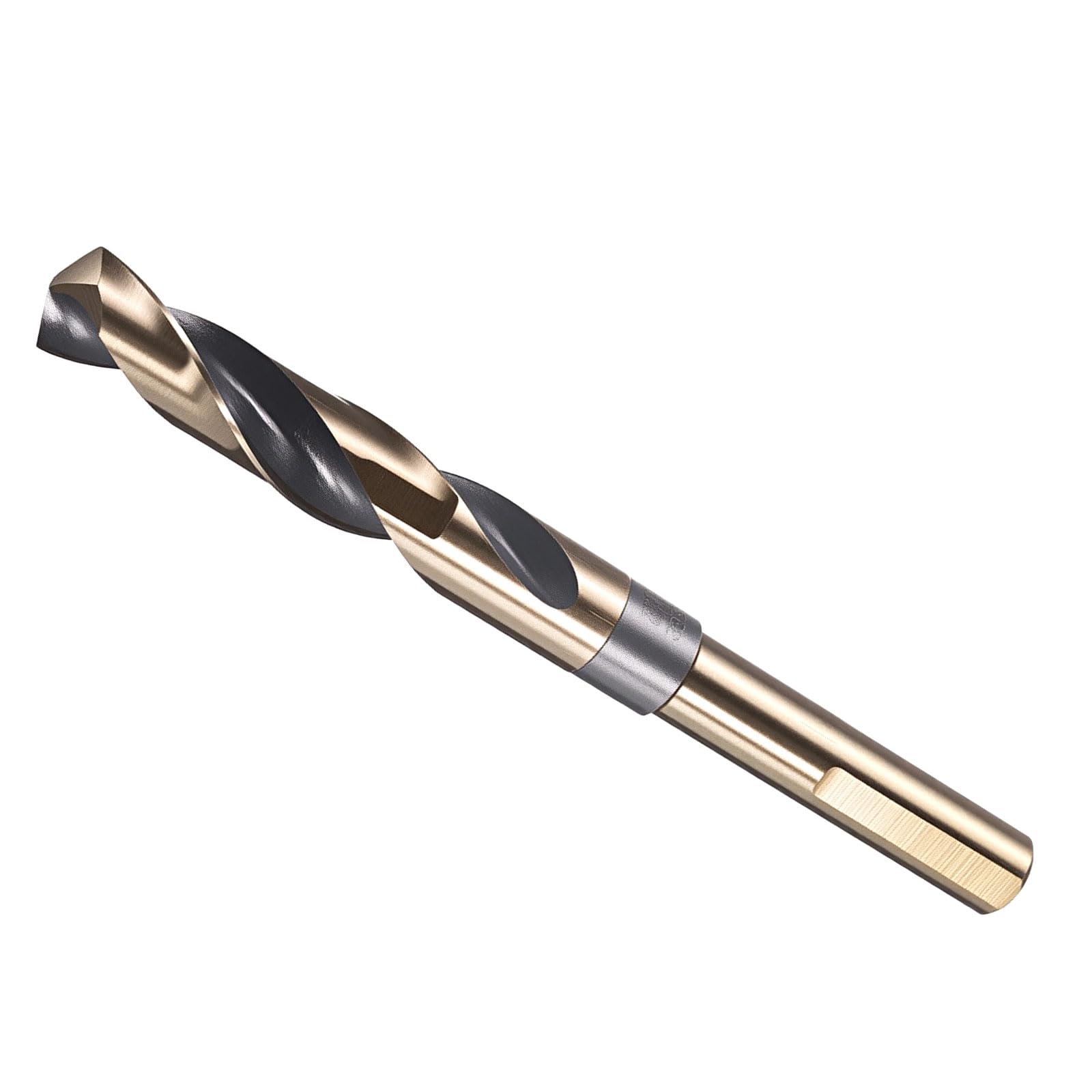 METALLIXITY 15.08mm Drill Bit (19/32"), 1/2" Reduced Shank 3-Flat M35 5% Cobalt HSS 135° Point Angle for Stainless Steel DIY Projects Tool Black and Gold — image 1
