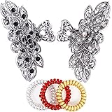 【Gutes Material】Metall haarspangen werden aus einer hochwertigen Zinklegierung durch einen Galvanikprozess hergestellt, der robust und langlebig ist und nicht leicht zu brechen oder zu verfärben ist. Spiralhaarbinder bestehen aus hochwertigem Kunststoffmaterial, das geruchsneutral, ungiftig und umweltfreundlich ist.