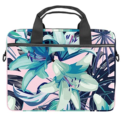 Housse ordinateur portable 14.5 pouces à bandoulière femme djembé et fleurs colorées