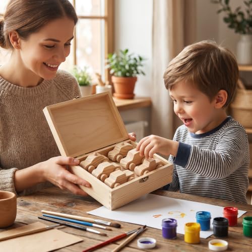 Lenwen 36 Pcs Wooden DIY Car Toys for Party Unfinished Wood Cars Wood Truck Graffiti Hand Painted Wooden Cars for Kids DIY Crafts for Students Girls Boys Activities Projects Woodworking (Cute) - Image 4