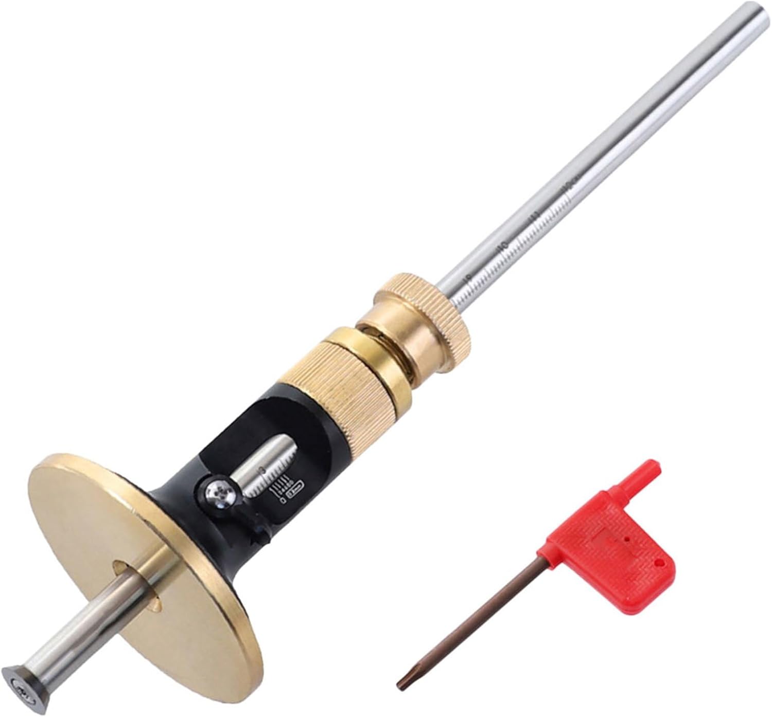 European-type Woodworking Scribe Gauge with Fine-tuning Adjustment, Carpenter Marker Tool with Carbide Blade for Precise Parallel Line Marking in Woodworking Projects
