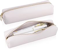 Vista 2 de iSuperb Estuche de lápiz PU Bolsa de cuero para lápices Bolsa de lápiz delgada Bolsa de papelería encantadora Bolsa de cosméticos portátil Bolsa