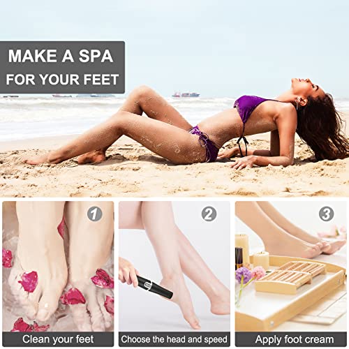 Electric Callus Remover For Feet, 17 In 1 Rechargeable Foot File Pedicure Tools, Waterproof Foot Scrubber Dead Skin Remover Professional Pedicure Set With 4 Roller Heads, 2 Speed #TOP4
