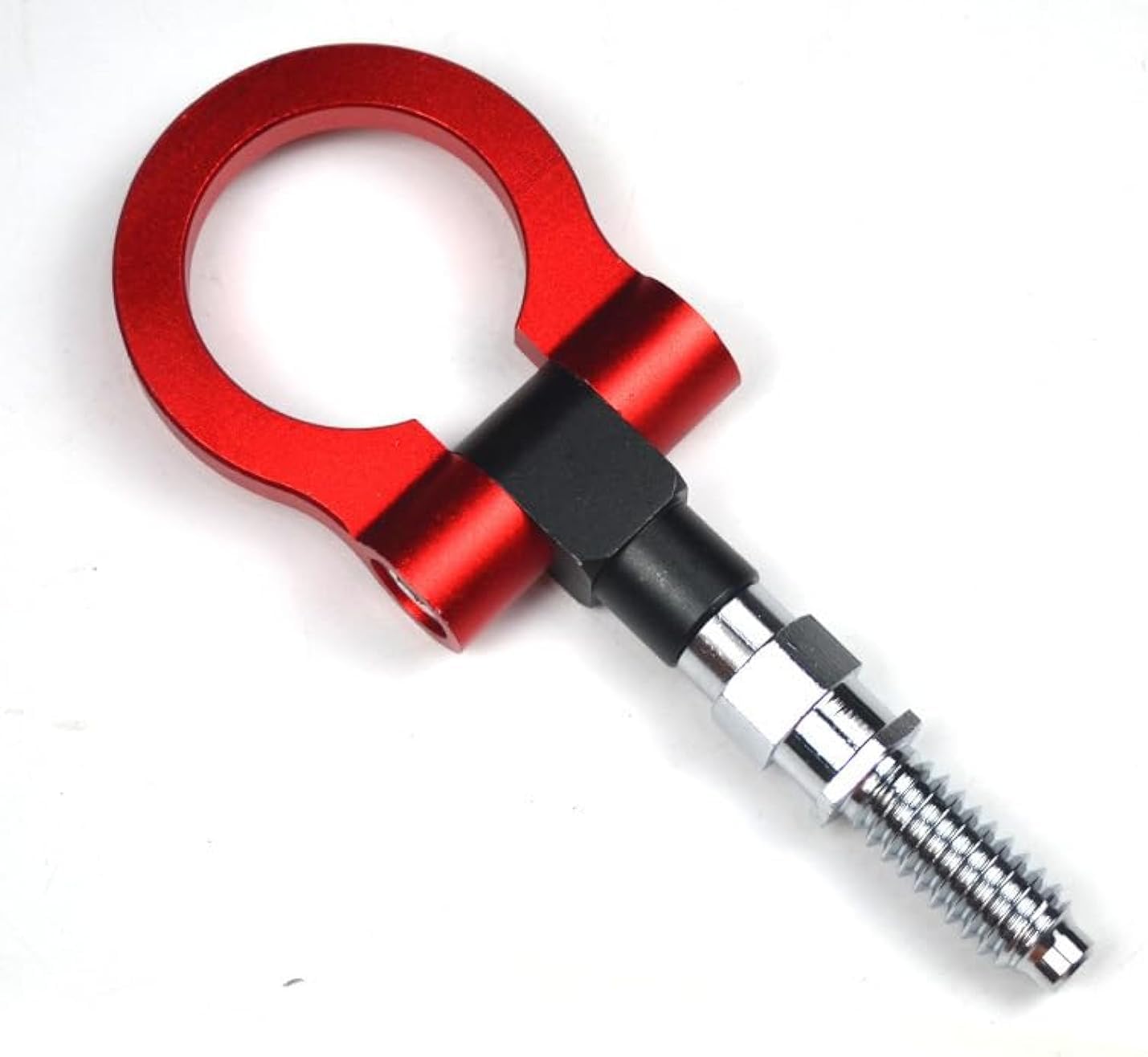 Car Tow Hook，Racing Tow Towing Front Hook Car Auto Trailer Ring, Foldable Designed Car Racing Tow Hook，Red，(European Standard)