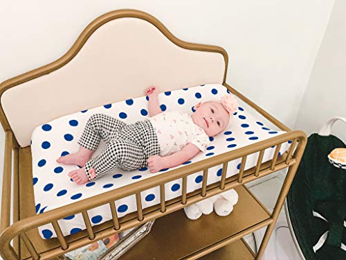 Changing Pad Cover – Premium Baby Changing Pad Covers 4 Pack – Boy Or Girl Changing Pad Cover – Pure Jersey Machine Washable Navy And White Changing Table Cover – Diaper Changing Pad Cover Sheets #TOP1