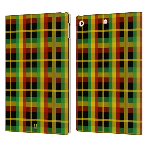 Étui Portefeuille Apple iPad 10.2 Cuir Plaid Couleur Rasta Head Case Designs