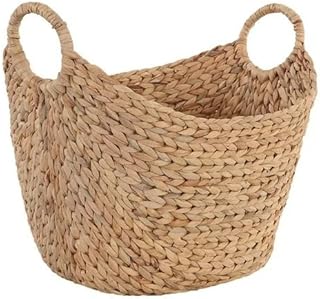 Extra Large Natural Water Hyacinth Boat Decorative Storage Basket - Hand...