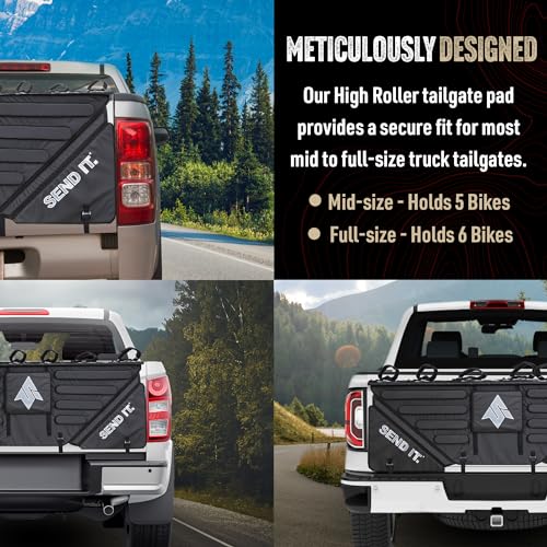 (Mid Size) Send It High Roller Tailgate Bike Pad for Trucks – Truck Bike Tailgate Pad – Tailgate Pads for Mountain Bike, BMX Bike, Ebike - Thumbnail 4