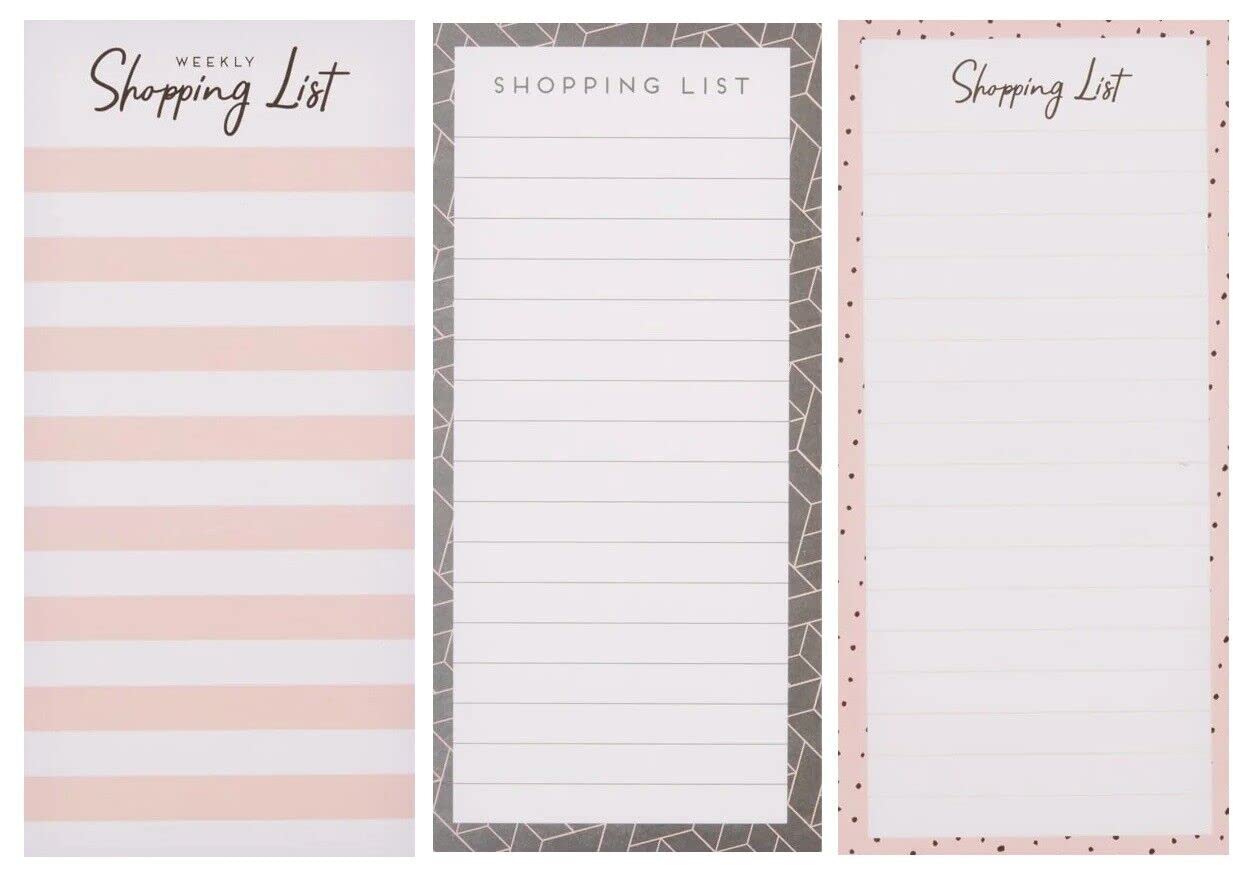 Bargain Gateway Slim Magnetic 80-Page Shopping Note List Pad, Assorted Designs X1