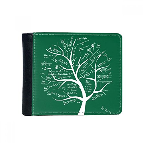 Portefeuille formules mathématiques sciences porte-carte compact bifold multicolore en cuir