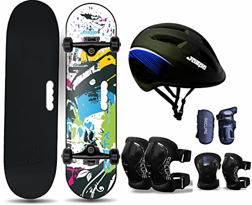 Jaspo Dragon Fire Light Weight Fiber Skateboard Casterboard Cruiserboard for Beginners Learners and Training Purpose for All Age Group Girls Boys Kids Teens Adults (Multiple Designs & Size)