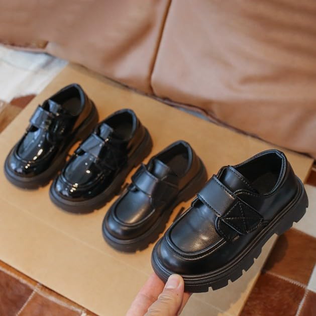 Toddler Kids Platform Loafer Girls Dress Chunky Loafers Boys Leather Flats Round Toe School Uniform Slip On Shoes2