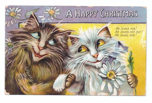 Deux chats affectueux Louis Wain Tableaux Toile pour célébrer l'amour