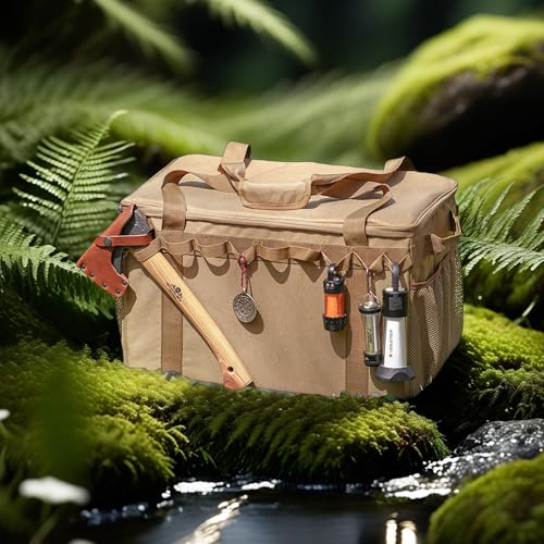 Waterproof Oxford Camping Essentials Bag - 50L+Durable Duffel for Hiking, Fishing & Survival Gear, Heavy-Duty Travel Organizer with Waterproof Compartments