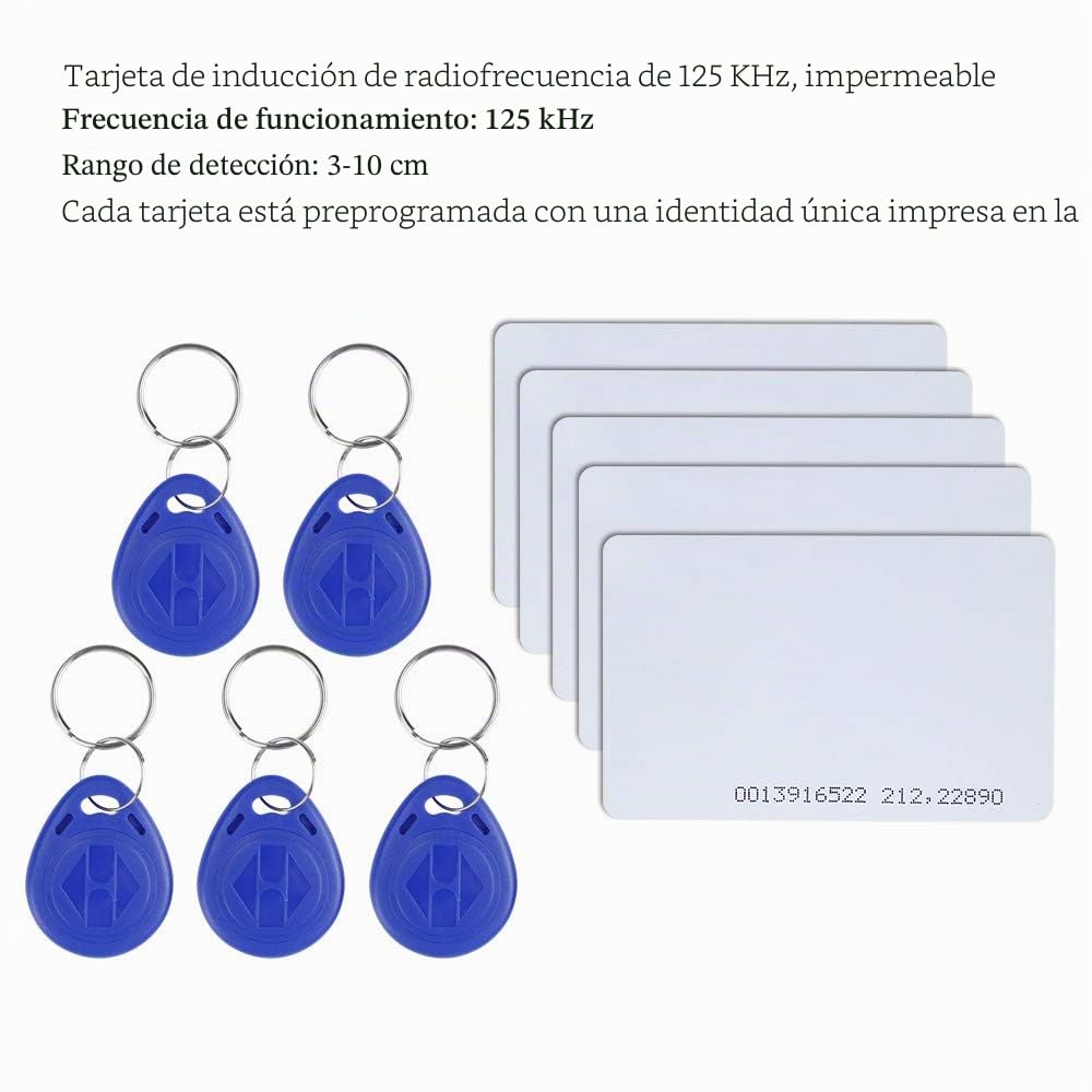 Kit Completo Completo para Sistema de Control de Acceso a la Puerta Lector de Tarjeta T11 + Cerradura Magnética 180KG + Fuente de Alimentación + Botón de Salida + Tarjetas de Identificación