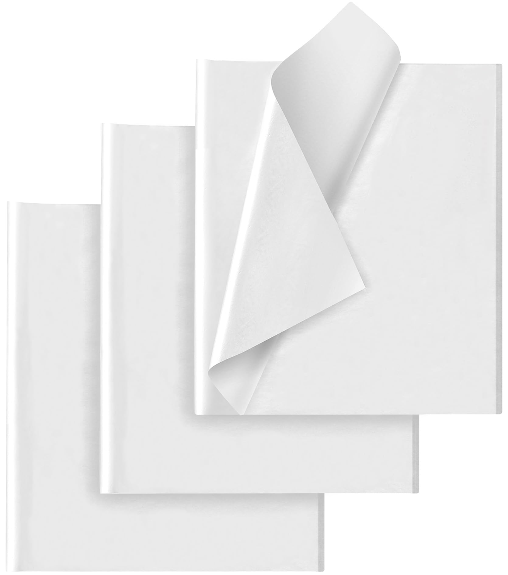 50 Sheets White Tissue Paper for Gift Bags - 14 x 20 Inches Recyclable White Wrapping Paper for Weddings Birthday DIY Project Christmas Gift Wrapping