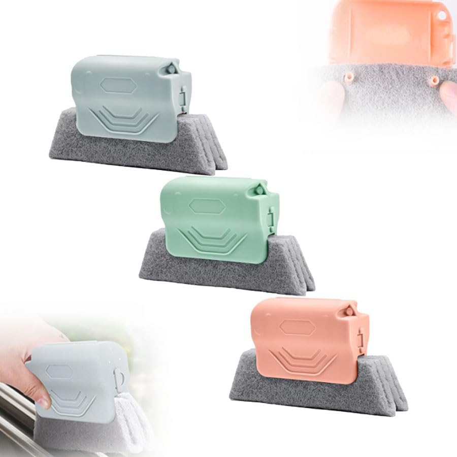 Limpiador mágico de rieles de ventana, juego de herramientas de cepillo de limpieza de ranura de ventana, herramientas creativas para limpiar huecos