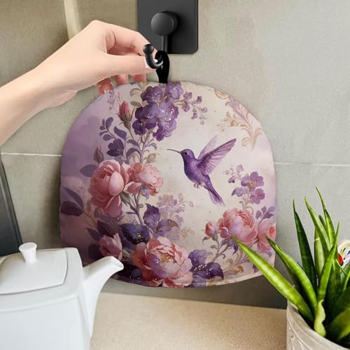 Image of Hummingbird Print Tea Cozy for Teapot Insulated Large Teapot Warm Tea Kettle Cover Machine Washable Coffee Pot Cloth Covers Kitchen Home Decorations for Party