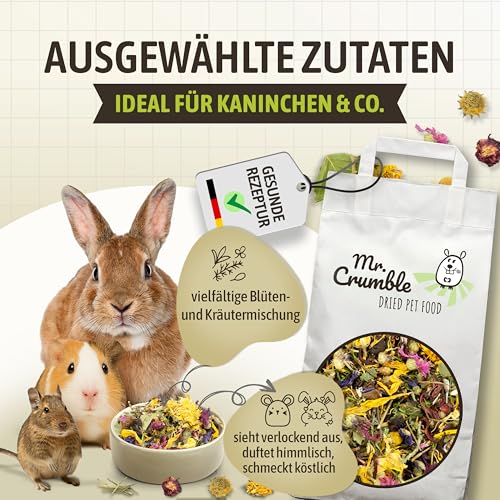 Mr. Crumble Sonnentraum getrocknete Blüten-Kräuter-Mischung getreidefrei für Kaninchen Meerschweinchen und andere Nager 1 kg