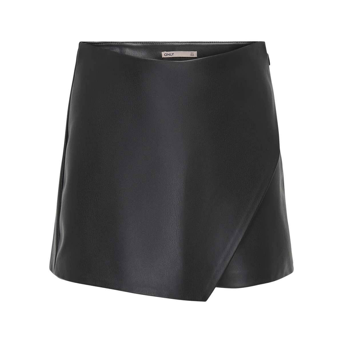ONLY KIDS Mädchen Rock KOGMIST-AMILI MW FAUX LEATHER SKORT PNT (DE/NL/SE/PL, Numerisch, 146, Regular, black)