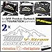 Kit d'autocollants 2 pièces compatibles avec valises latérales d'origine Suzuki V-Strom 1000 et Touratech en aluminium et Givi Trekker Outback (blanc-jaune)
