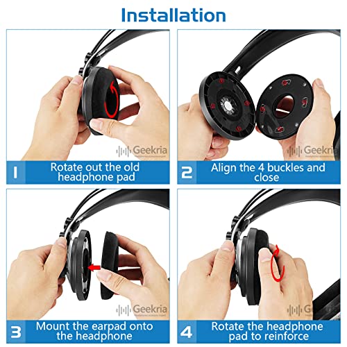 Geekria Almohadillas de Repuesto Comfort Velour para Auriculares AKG K121, K121S, K141 MK II, K142 HD, Cojines para Oreja, Piezas de Reparación (Negro) miniatura 5