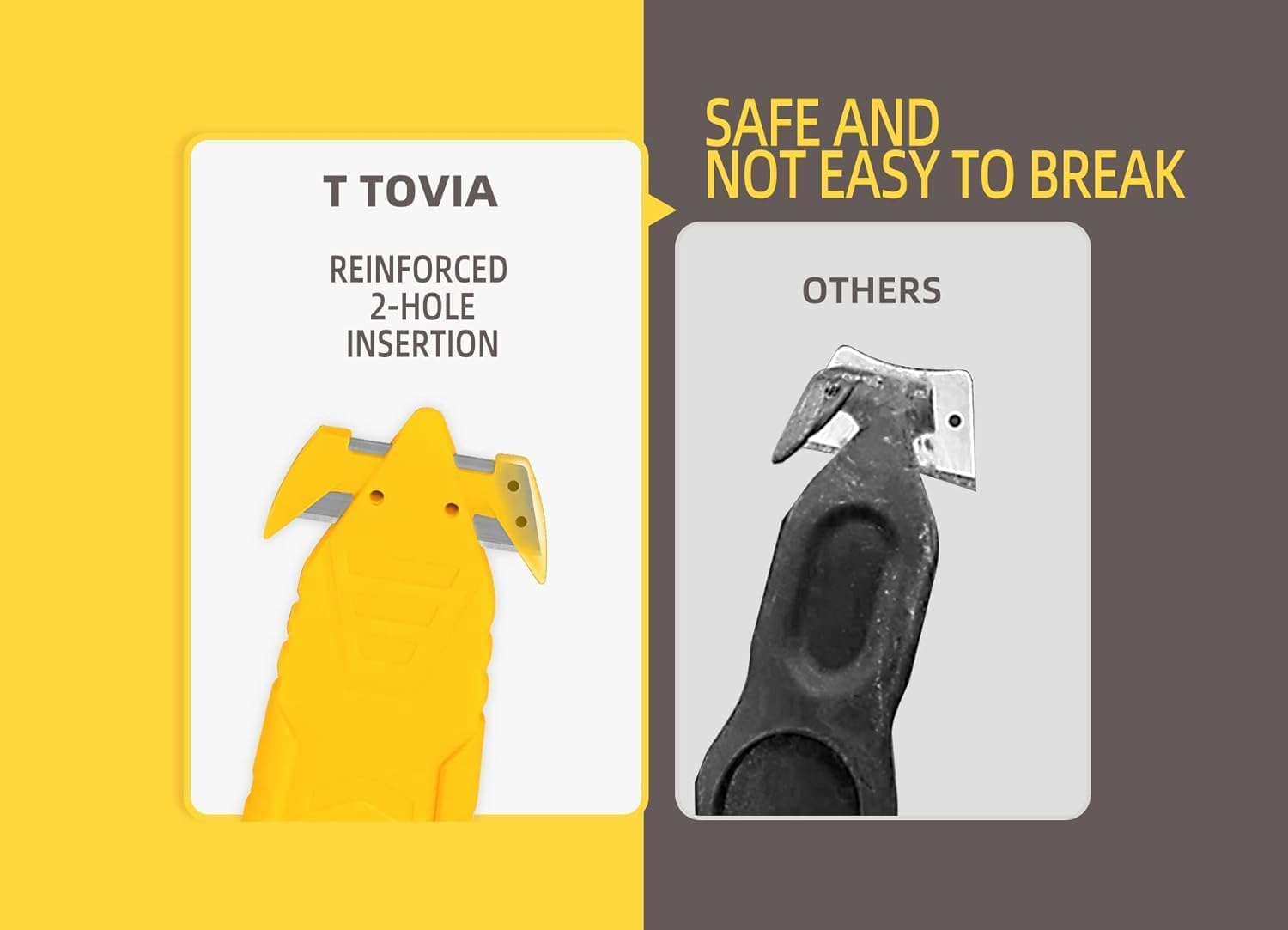 20 Pcs Safety Box Cutter T TOVIA Stainless Steel Concealed Blade Package Opener with Tape Splitter for Cartons, Cardboard, Wrap, Straps, Film - Mix color