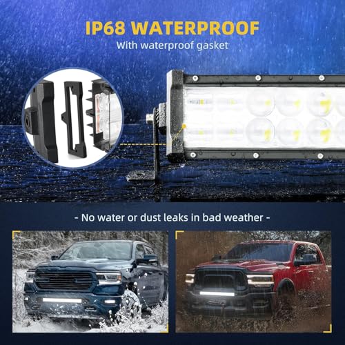 Image of DWVO 22 Inch LED Light Bar Dual-Row Curved w /10ft Wiring Harness