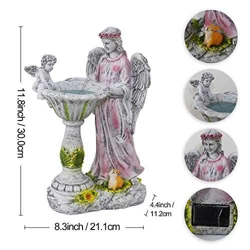 Voveexy Solar Garden Statue Outdoor Décor, Angel Garden Figurine With Color Changing Light Outdoor Statue Resin Sculpture Lawn Ornament Waterproof Yard Art For Patio Lawn Yard Housewarming Garden Gift #TOP1