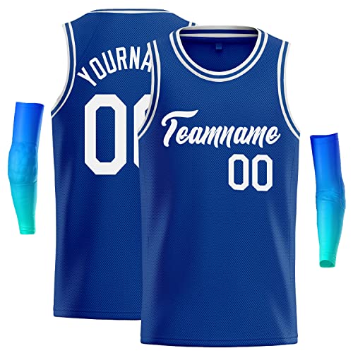 Custom Basketball Jersey Stitched Or Printed Personalized Team Uniform Tank Top For Men/Kids Royal Blue #TOP29