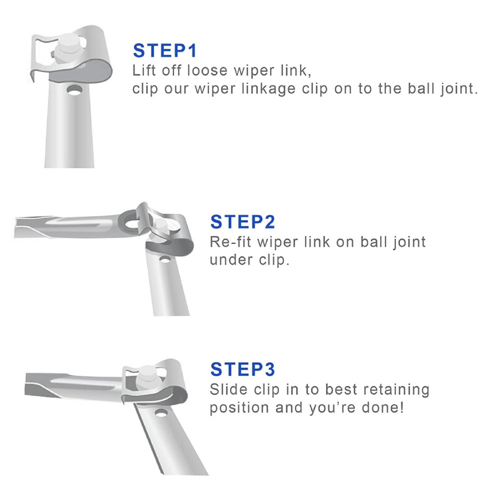 Clip del Tergicristallo,Clip di Collegamento del Tergicristallo,Clip di Riparazione,Clip del Tirante Del Tergicristallo,Kit Clip Riparazione Bracci Tergicristallo,per Auto di Riparazione,4 Pezzi