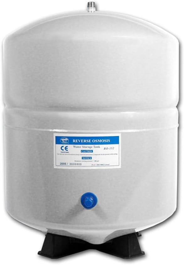 GGN-Tank-3.2W 4.4 Gallon RO Reverse Osmosis Tank with 1/4" NPT Stainless Steel Connector (White)