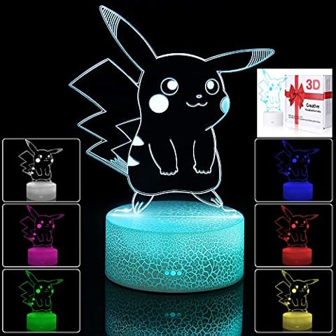 yiwoo 3D Illusion Night Light,7 Colors Gradual Changing Touch Switch USB Table Lamp for Holiday Gifts or Home Decorations, Acrylic Cover