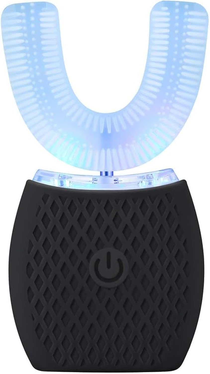 Eeghurt Automatic 360 Sonic Toothbrush, Waterproof Rechargeable Portable Electric Ultrasonic, Teeth Whitening Brush for Travel and Household (Black)